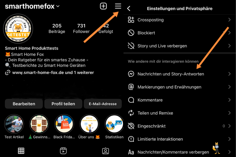 Instagram Online Status deaktivieren